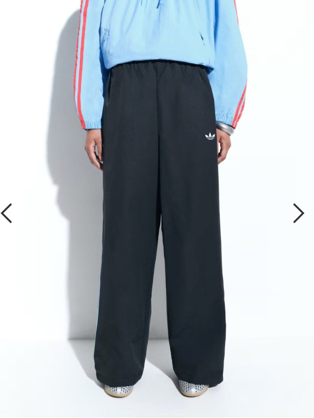 adidas Originals x ASOS women's wide leg track pants in navy, size small - Picture 3 of 11